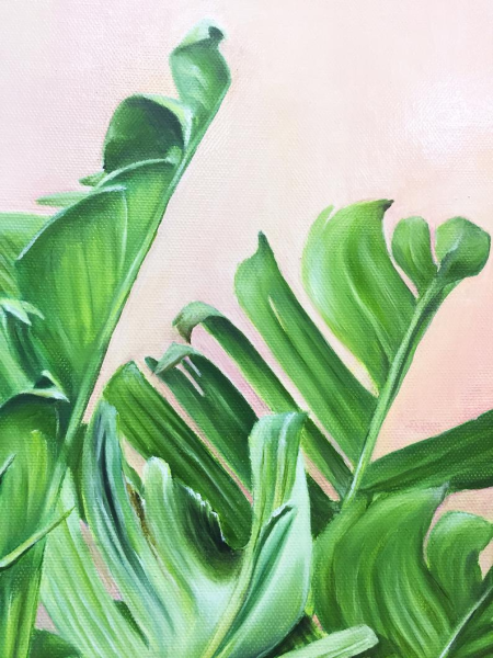 Тропические листья живопись