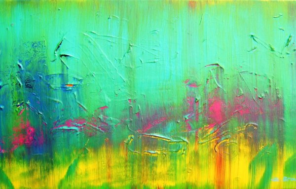 Абстракция в зеленых тонах маслом