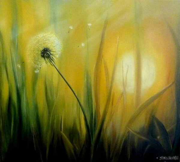 Одуванчики пастелью