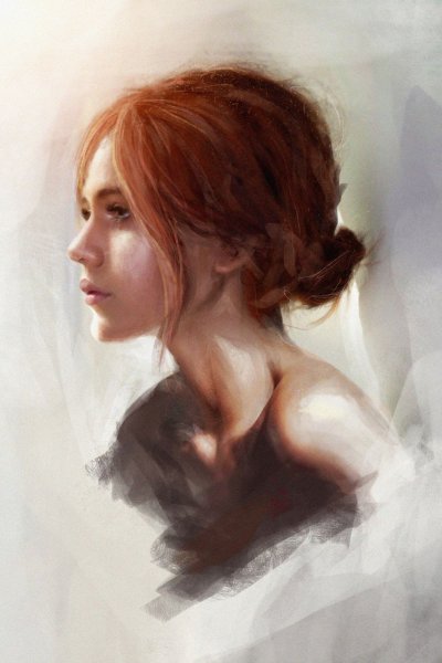 Рыжая девушка арт