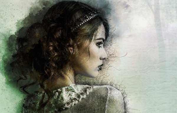 Портрет девушки в профиль