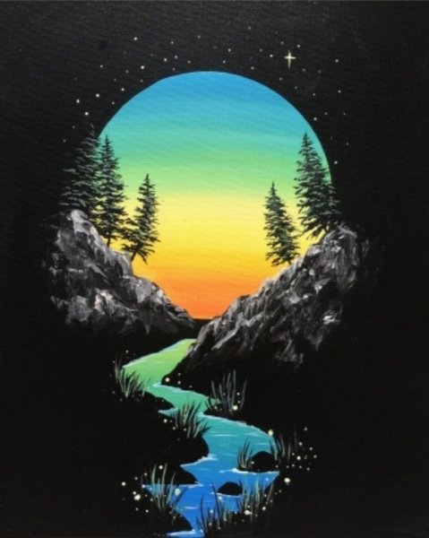 Картины на чёрном фоне акрилом