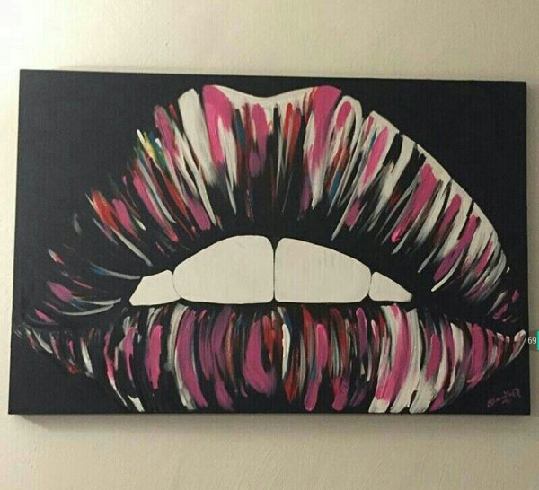 Картины на черном холсте акрилом