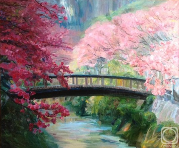 Японский пейзаж маслом