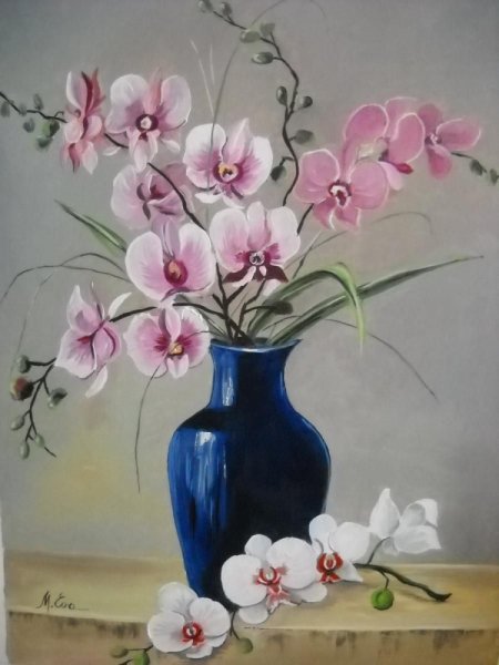Цветы в вазе акрилом