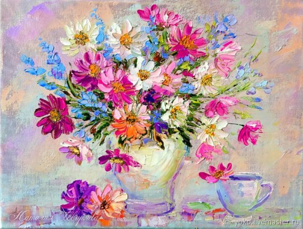 Ромашки маслом Импасто