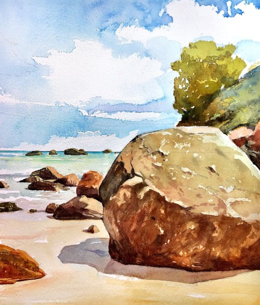 Камни гуашью