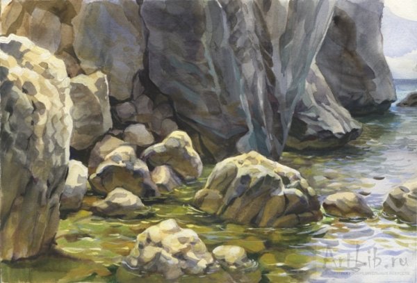 Камни гуашью