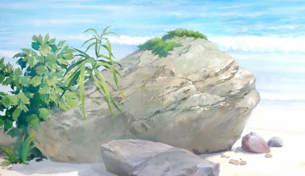 Рисуем камни на берегу