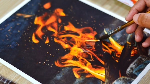 Огонь акрилом