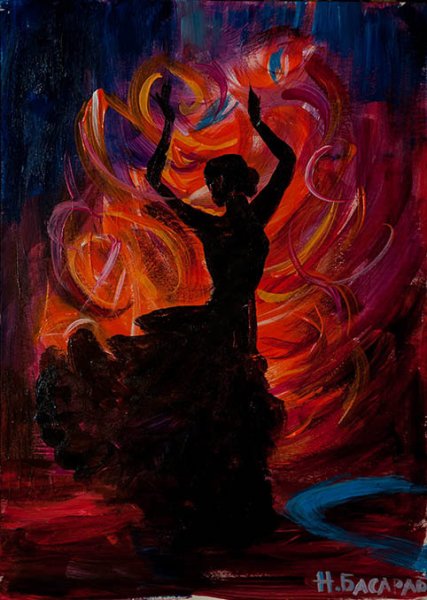 Огонь акрилом