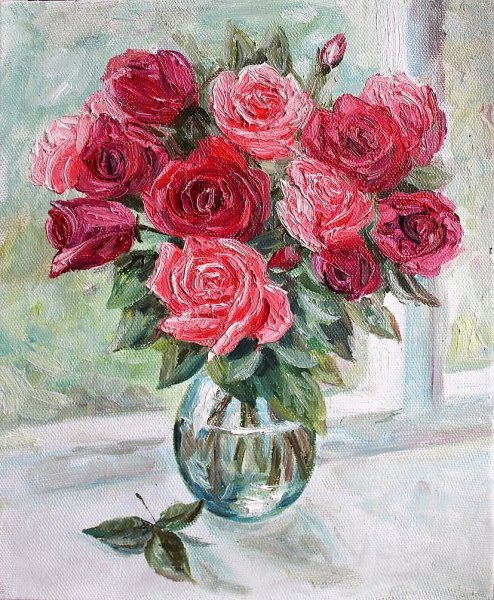 Картины Андрея Бельчева розы маслом