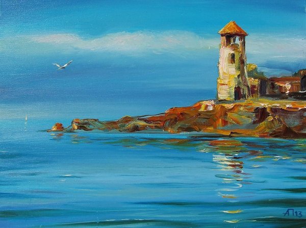 Море Маяк мастихин