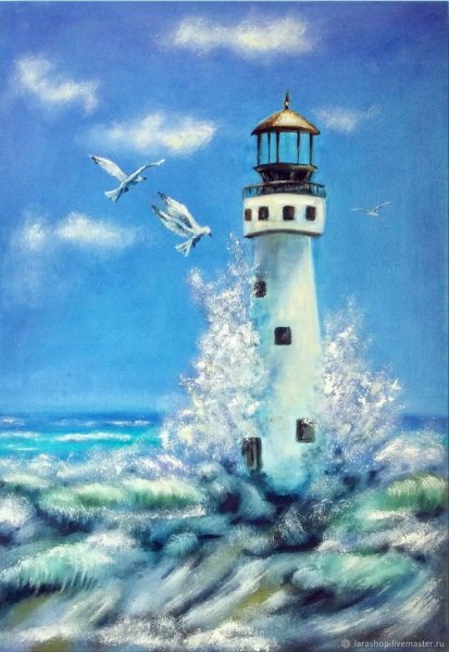 Датский художник Эдистон море Маяк картины