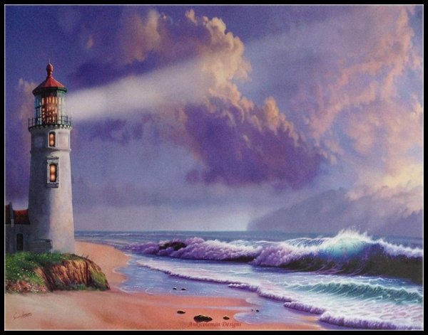 Жиописьс маяком и морем