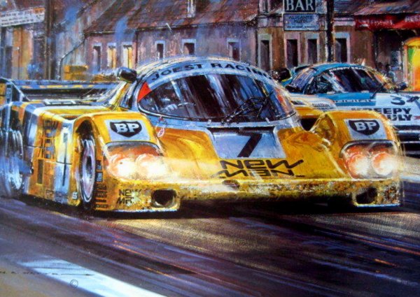 Ретро автомобиль акварель