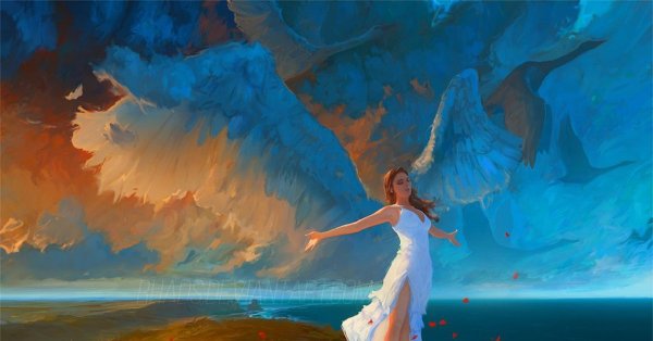 Ангел гуашью