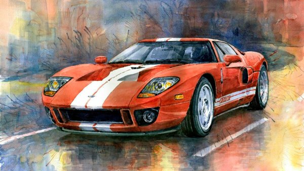 Ретро автомобили в живописи