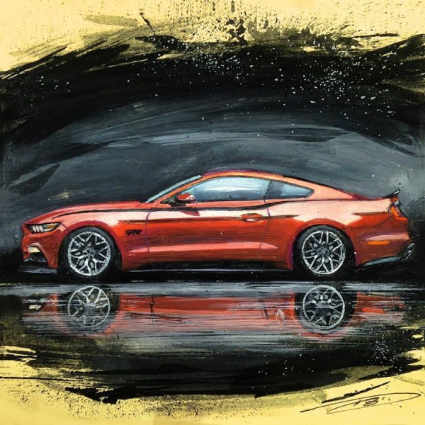 Картина маслом автомобиль