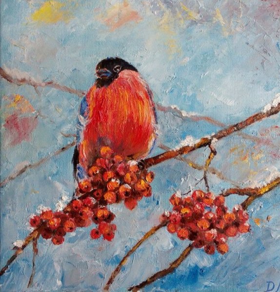 Снегири в живописи