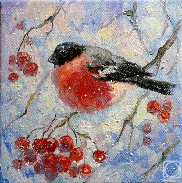 Птички на ветке живопись