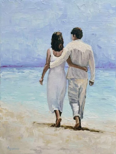 Живопись прогулка у моря