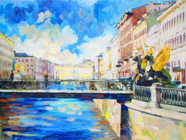 Санкт Петербург банковский мост картина