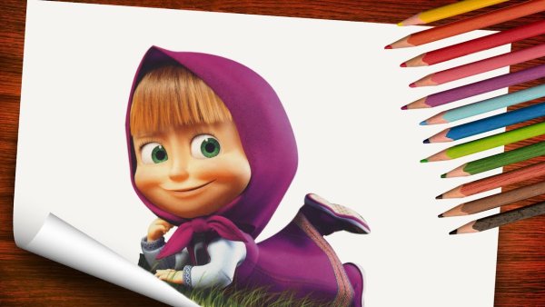 Маша и медведь рисовать