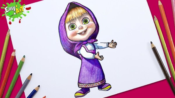 Рисунок Маши из мультфильма Маша и медведь