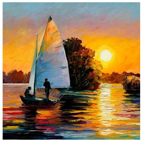 Леонид Афремов море закат яхты