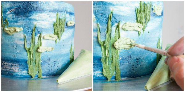 Торт акварель мазки