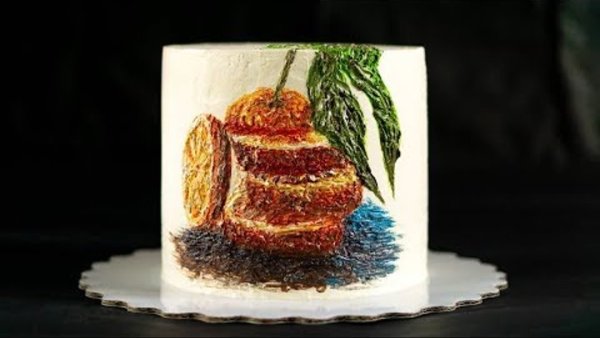 Рисование кремом на торте