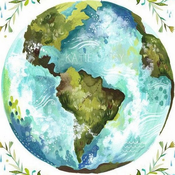 Земля акварель