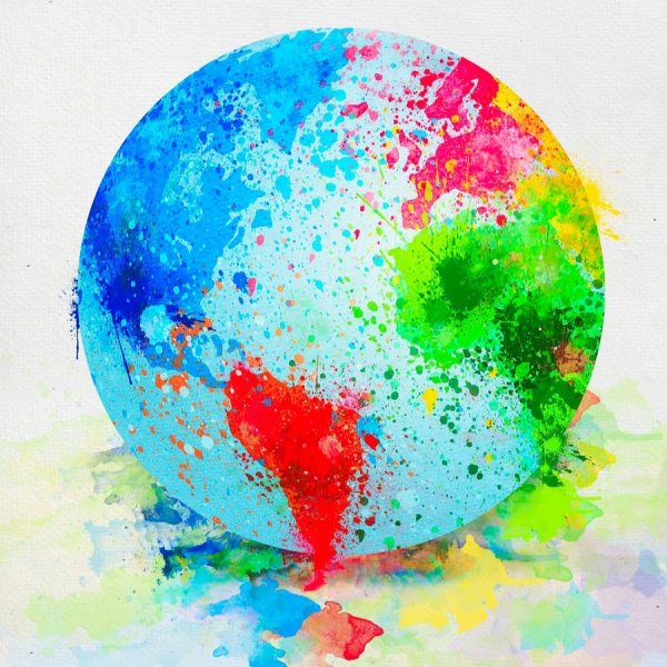 Глобус акварель