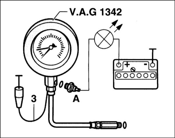VW Golf 3 схема датчика давления масло