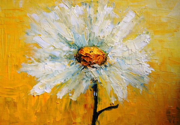 Цветы масляными красками