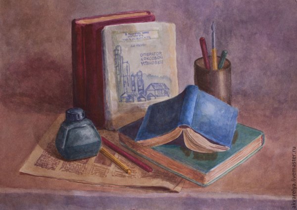 Натюрморт школьные принадлежности