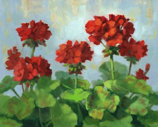 Фуджица герань картина живопись