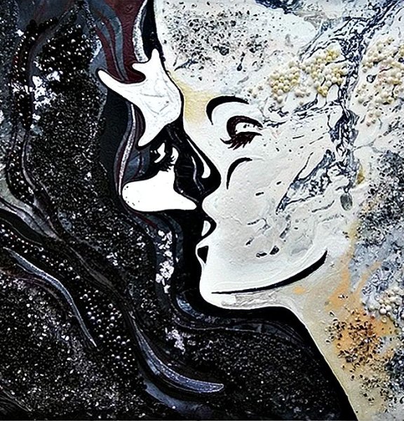 Поцелуй абстракция