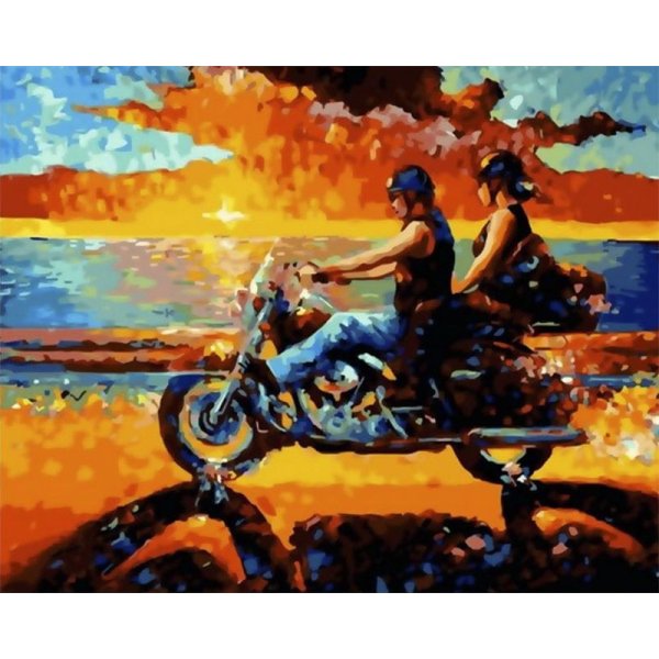 Картина маслом мотоцикл