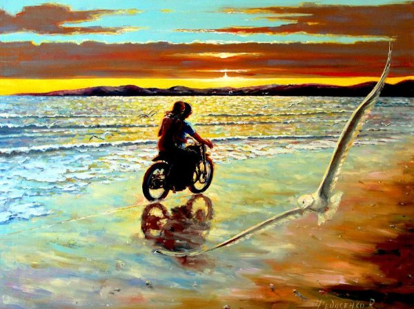 Картины Федосенко романа мотоциклист