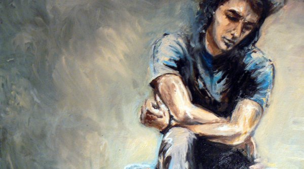 Грустный мужчина живопись