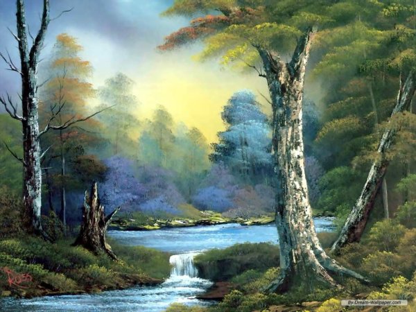 Боб Росс картины лес