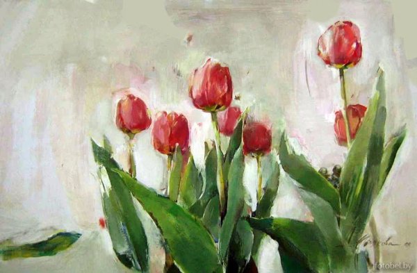 Тюльпаны живопись Скрипченко