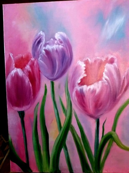 Тюльпаны маслом