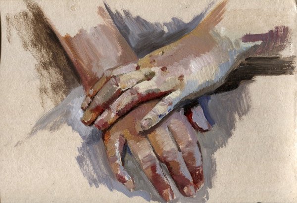 Руки маслом живопись