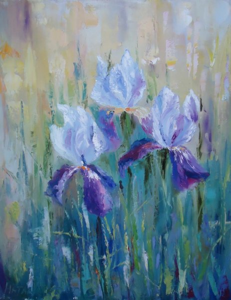 Ирисы акрилом