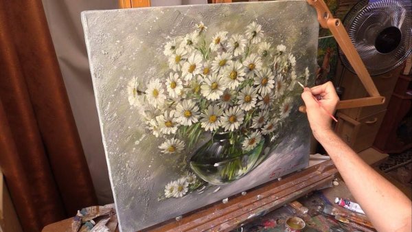 Ромашки живопись Олег Буйко