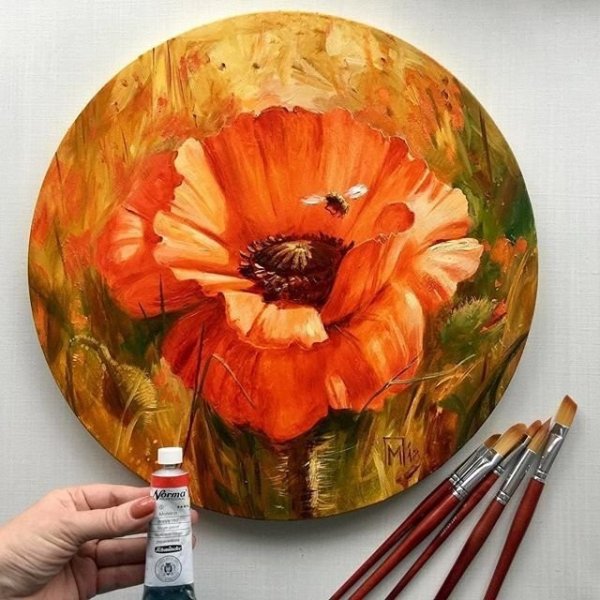 Живопись на круглом холсте