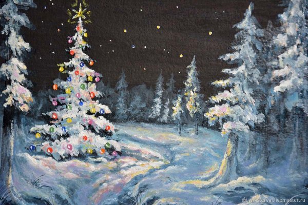 Елка живопись маслом